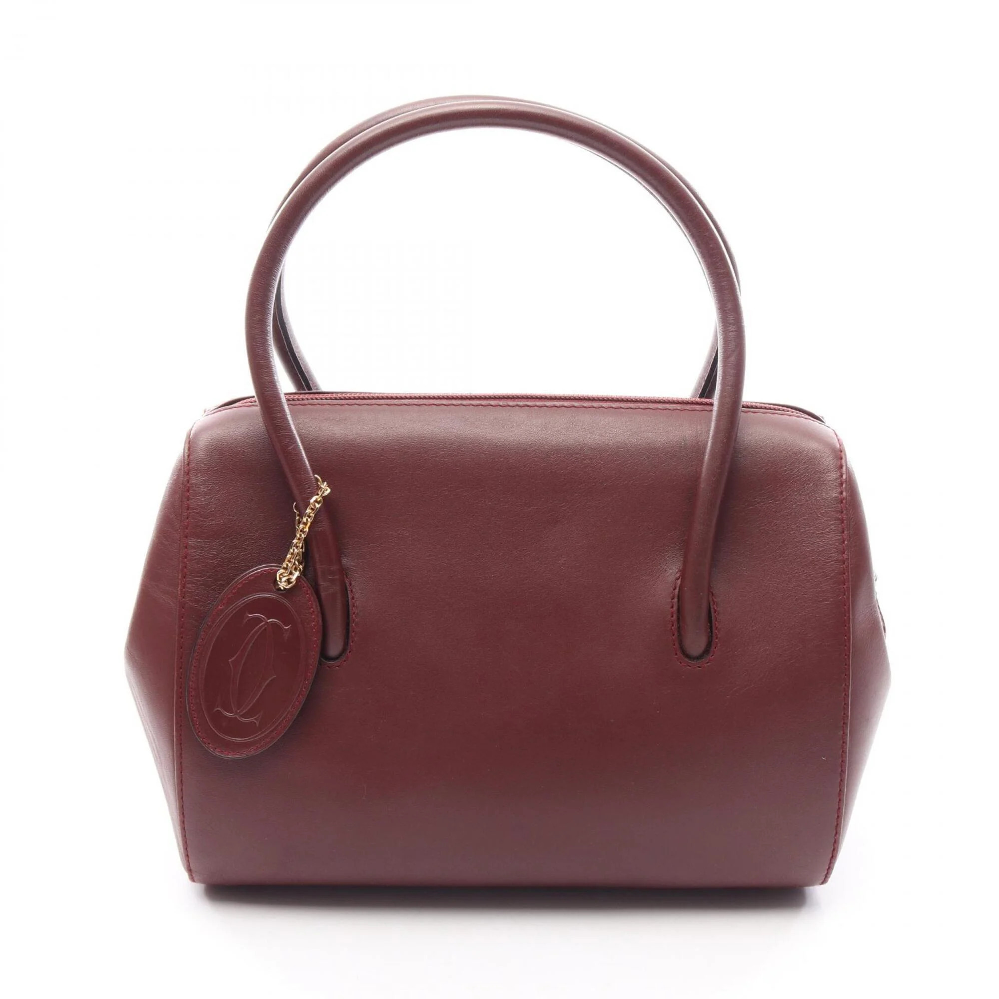 Cartier Must Line Handbag, Leather, Women's, Bordeaux (Burgundy)